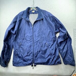 Vintage LL Bean‎ Jacket Men Large Blue Zip Traveler Utility Field Vented Coat